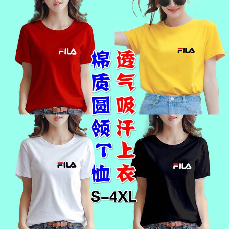 6.6 现货特价《纯棉圆领短袖女T恤》READY STOCK Cotton round neck short-sleeved women's T-shirt summer breathable and sweat-absorbent women's clothing loose large size printed top Korean style trend all-match T-shirt