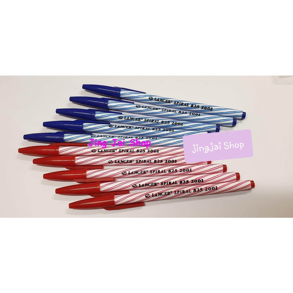 Lancer Ballpoint Pen 0.5 Mm. Model Spiral 825 Blue 5 + Red 5 Pcs ...