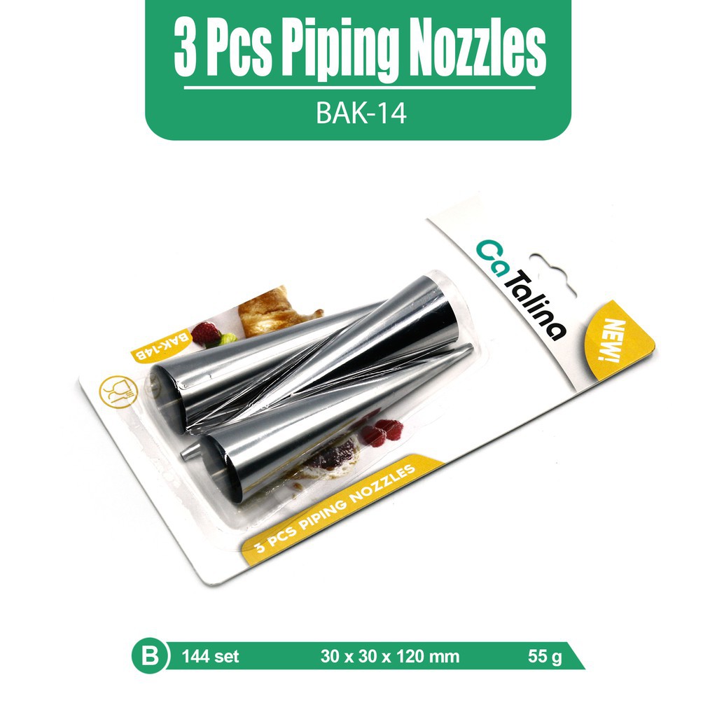Spuit Dekorasi Kue Pipping Nozzle 3 Pcs - Gambar 4