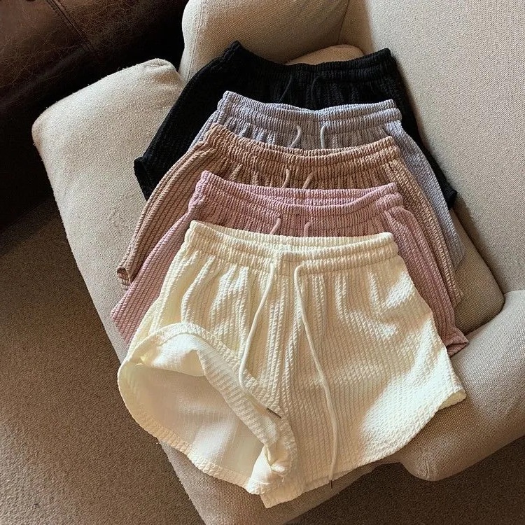 [ready Stock] Womens High Waist Sports Shorts Pants Drawstring