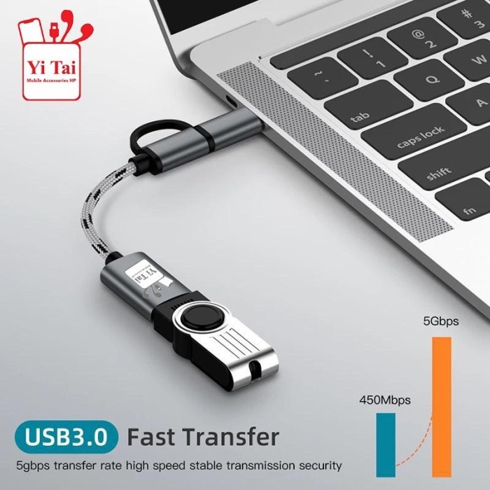 YI TAI - YT-21 Kabel OTG Micro USB OTG Tipe C 2IN1 Transfer Data 3.0 - Gambar 3