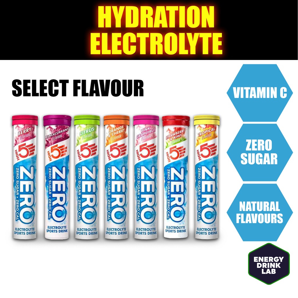 HIGH5 ZERO Electrolyte Drink 4 Tubes x 20 Tablets (Select Flavour