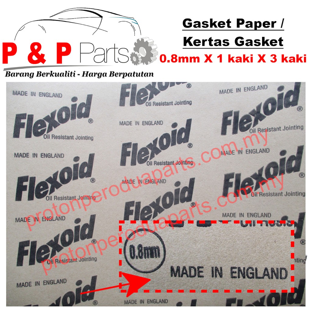 Gasket Paper Kertas Gasket Oil Petrol Resist 0.8mm X 1 Feet X 3 Feet