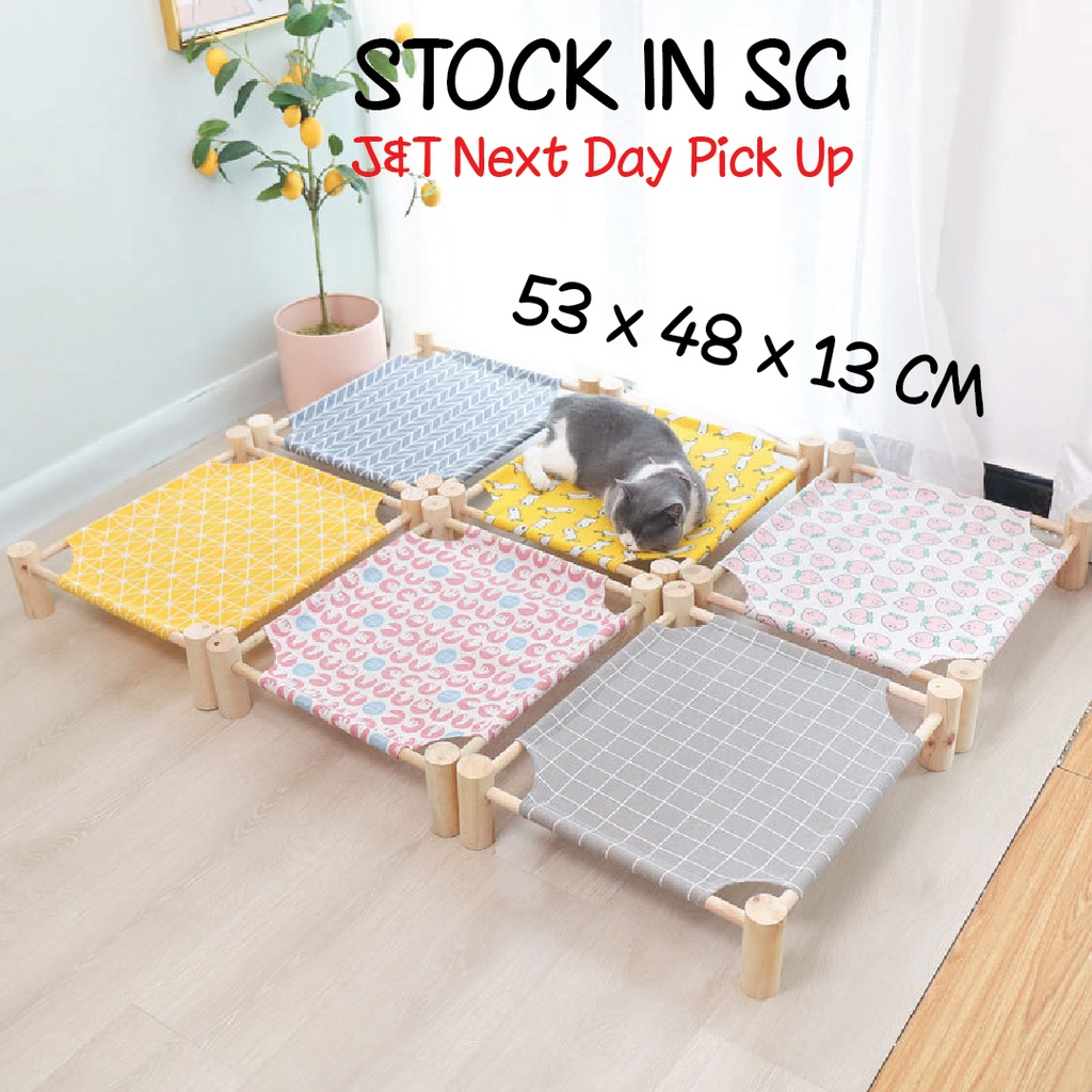 Cat bed Elevated Hammock Bed with Square Wooden Bed Frame Shopee