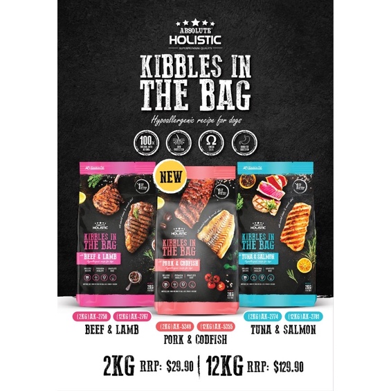 Absolute Holistic Kibbles in the bag 2kg & 12kg | Shopee Singapore