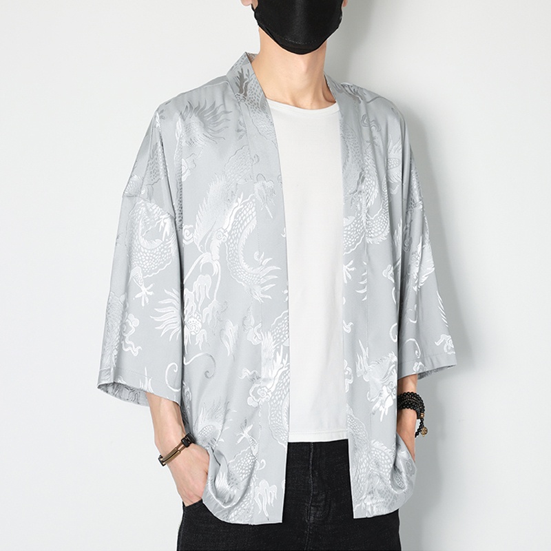 Japanese Kimono Men Cardigan Streetwear Traditional Japanese Samurai Clothing 4XL 5XL Haori Mens Kimono Shirt Yukata Male Shirts oversized shirt for man