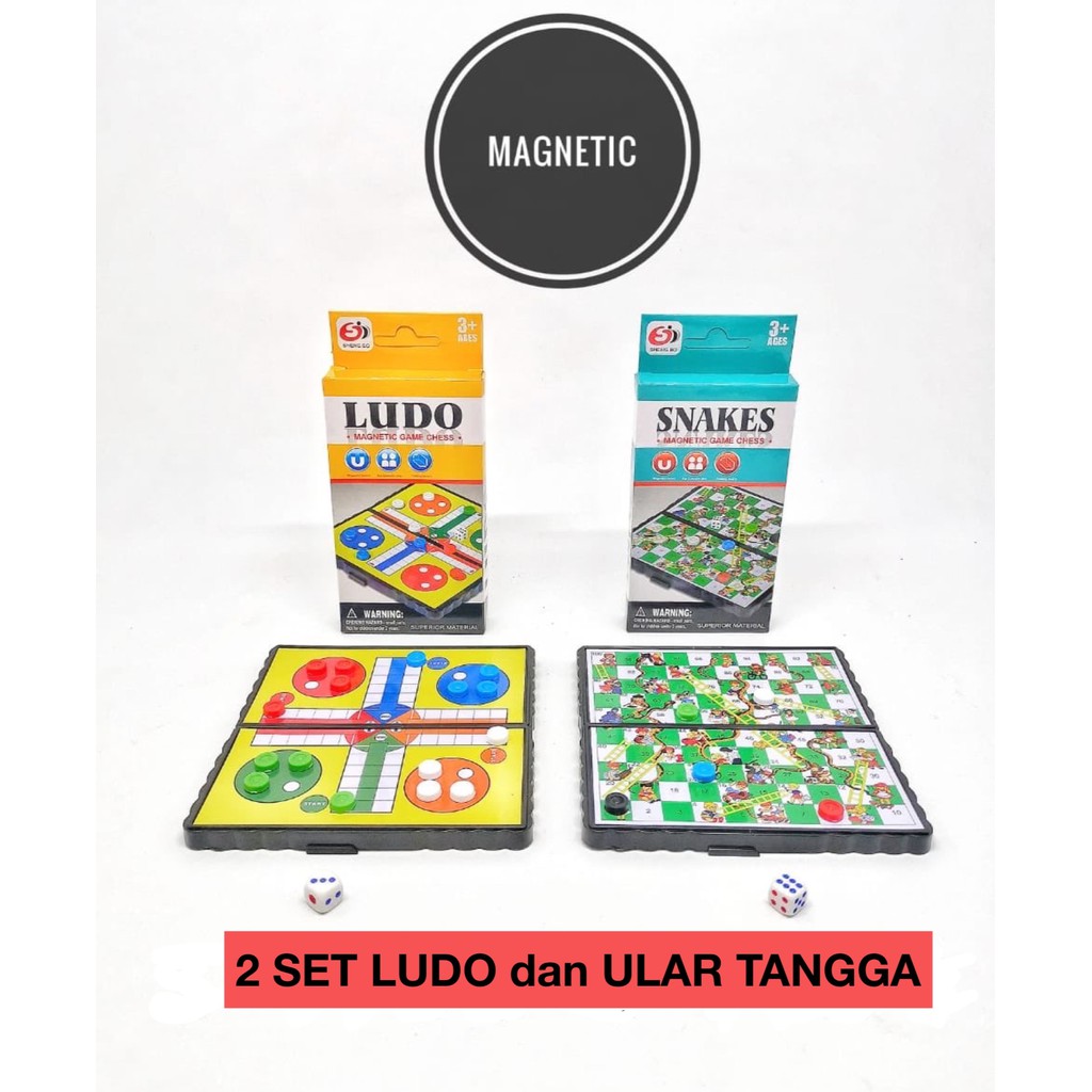 Ludo And Snake Ladder Magnetic Toy 2pcs