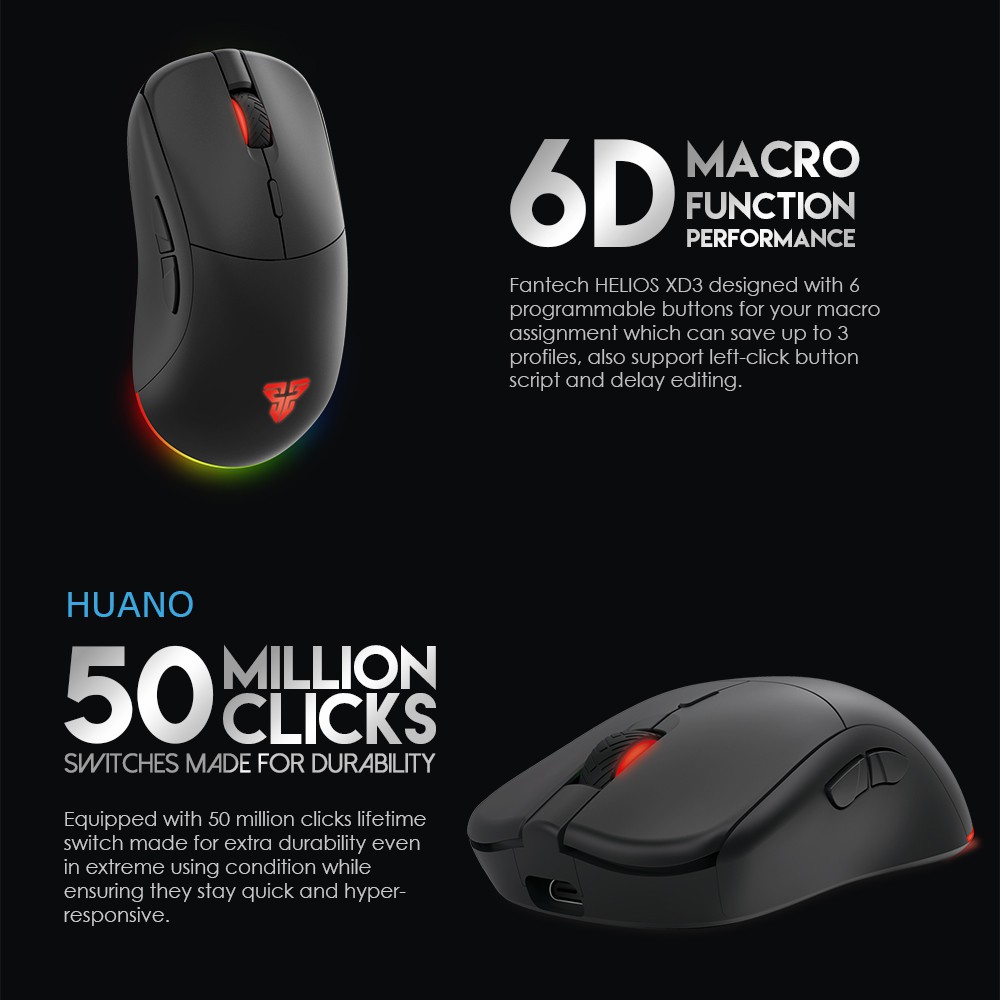 Fantech XD3 Helios Wireless Gaming Mouse - Gambar 2
