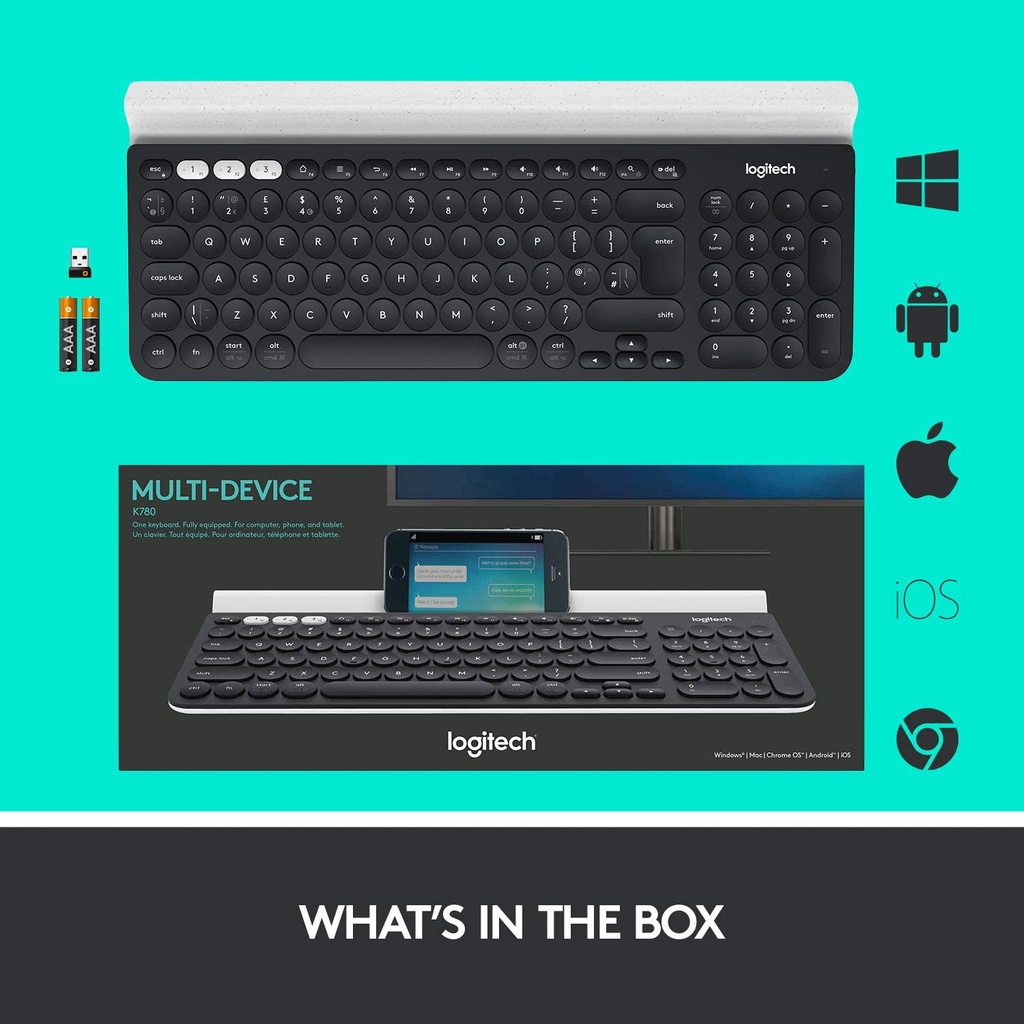 Logitech K780 Multi-Device Wireless Bluetooth Keyboard With Slient ...
