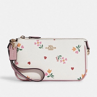 Coach Floral Printed Leather Small Wristlet