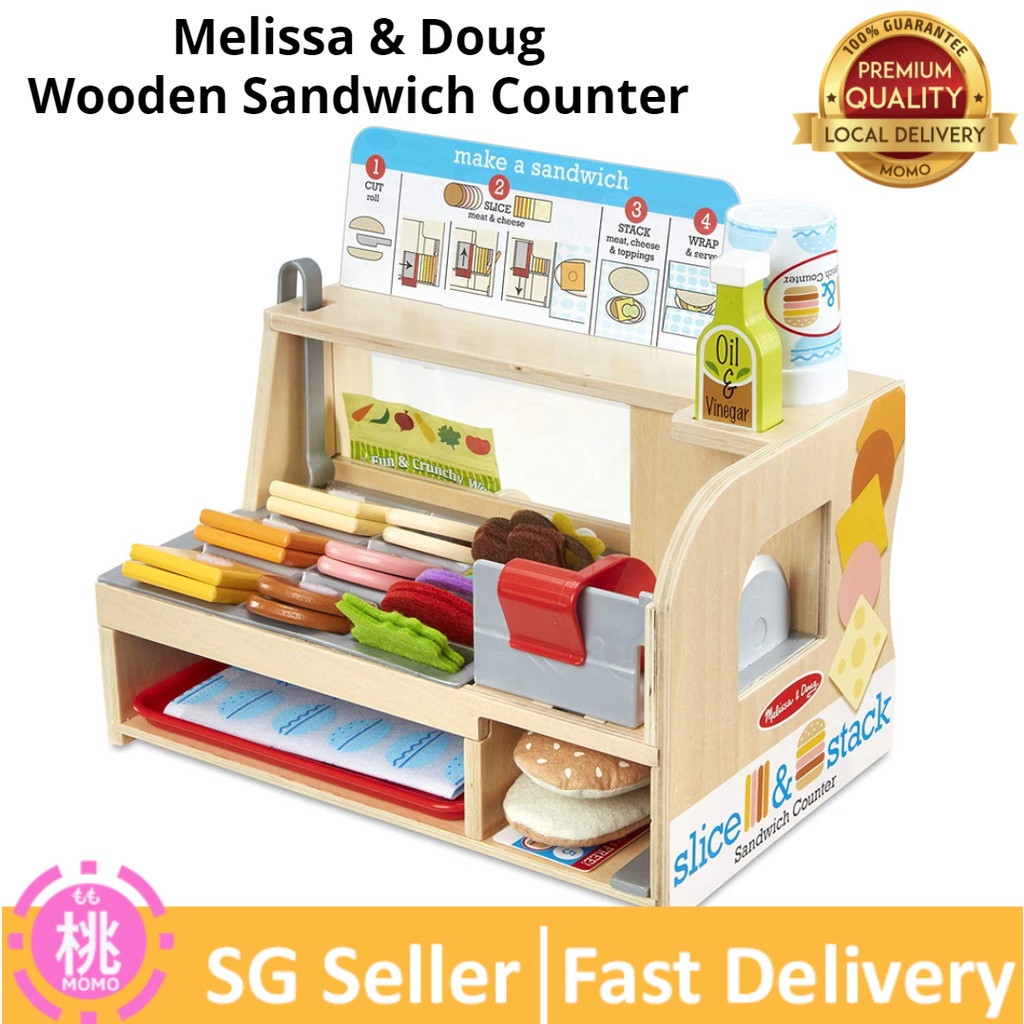 55% off!! Melissa & Doug Slice-Stack-Serve, Wooden Sandwich Counter Pretend Play Store with Play Food Toys, Play Money & Deli Slicer L/NK IN C0MMENTS