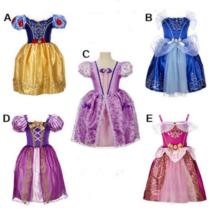 Girls Dress Cinderella Princess Dress Cosplay Rapunzel Aurora Dresses For Christmas Costume 3 10 Years Old Shopee Singapore