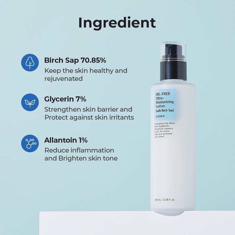 COSRX] 100ml, Oil-free Ultra Moisturizing Lotion 100ml, Birch Sap