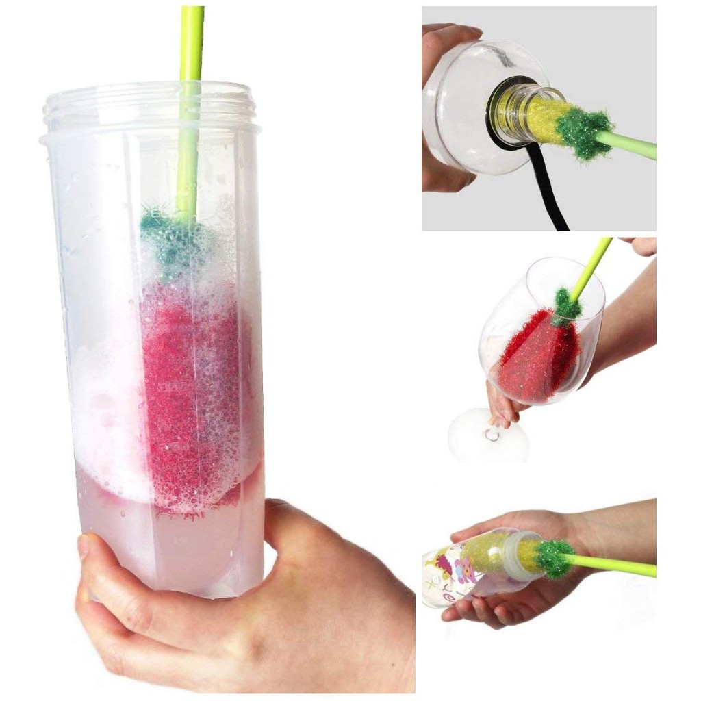 Long Bottle Brush Cleaner Set (2in1) , Thick and Thin Bottle Brush