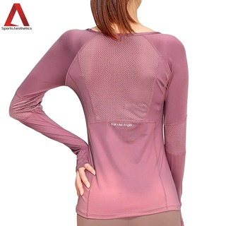 Women Long Sleeve Yoga Fitness T-Shirt Stretch Quick Dry Breathable Sports  Running Women's Top