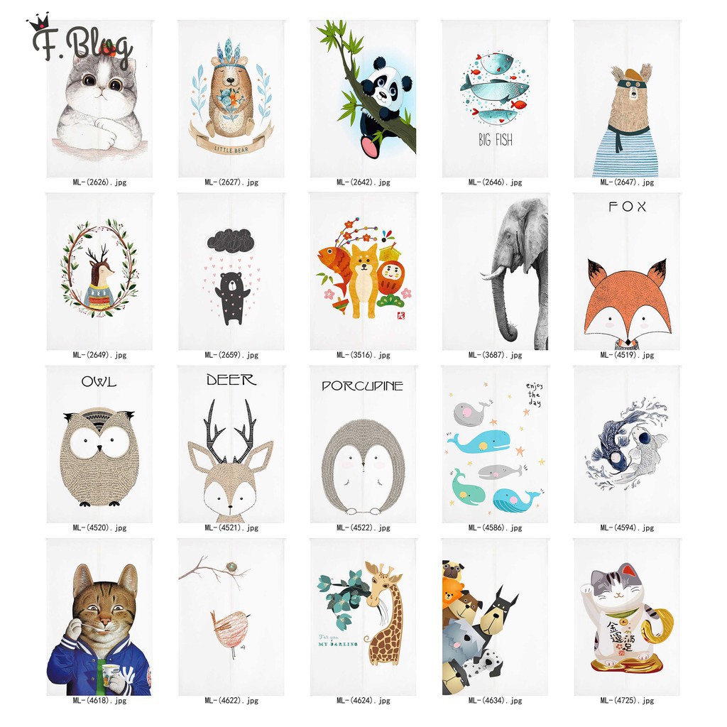 Ready stock Ins Cartoon Lovely Animal Meow Partition Curtain Rental ...
