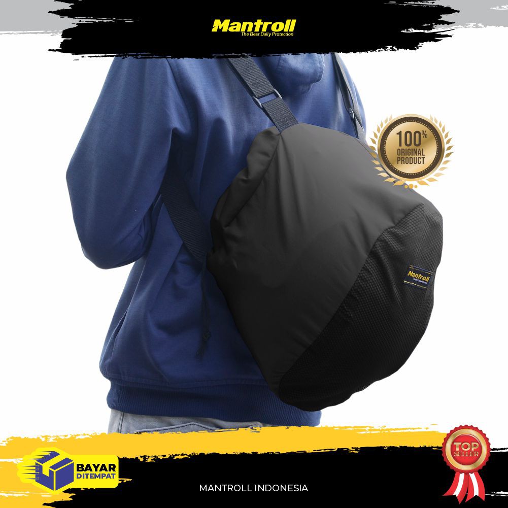 Mantroll Cover Helm - Cover Helm Full Outdoor 2 Lapis Waterproof Daun Talas