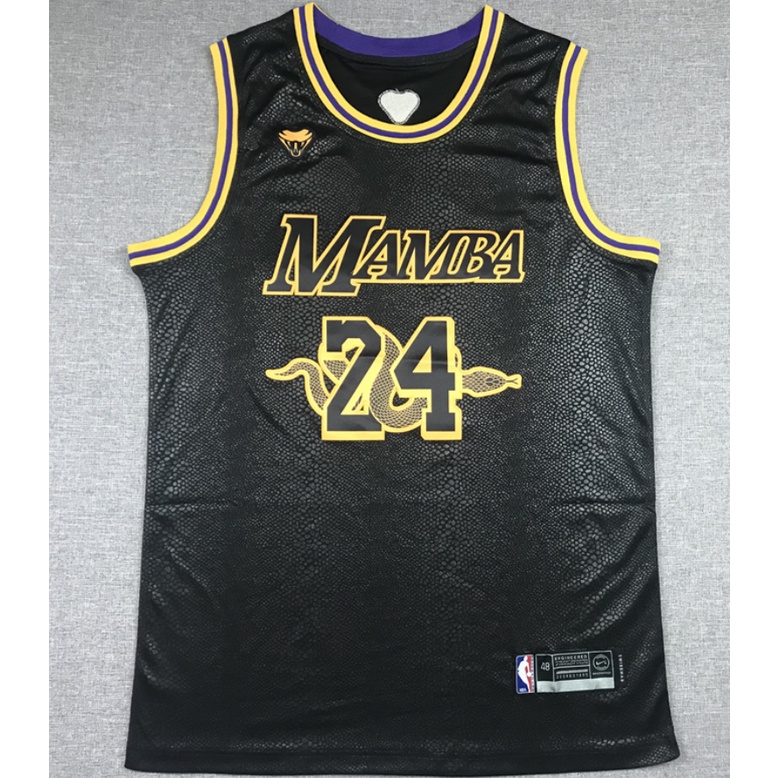 Kobe Bryant Los Angeles Jersey Black MAMBA snake skin