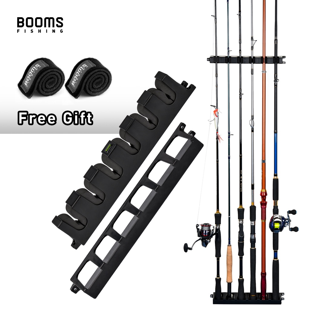 Booms Fishing WV2 Vertical 6-Rod Rack Fishing Pole Holder Wall Mount  Modular for Garage 4color