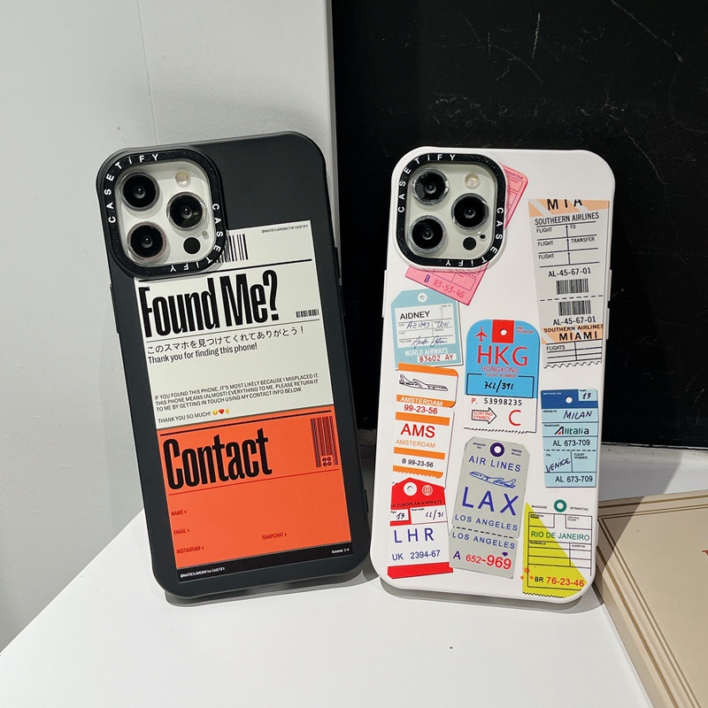 Casetify boarding Pass Found Me label Case For iPhone 15 14 Plus