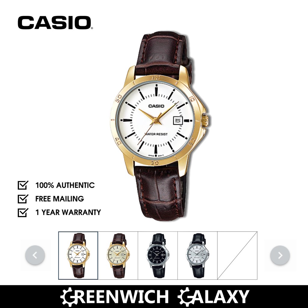 Casio Small Leather Analog Watch (LTP-V004 Series) | Shopee Singapore