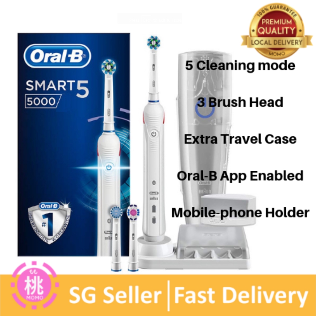 Oral B Pro 5000 SmartSeries Power Rechargeable Electric Toothbrush with Bluetooth Connectivity