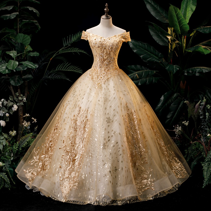 gold ball gown