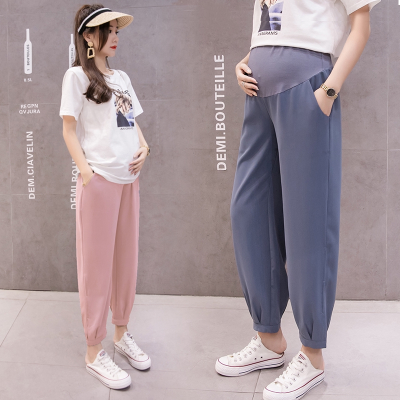 Maternity Pants Summer Thin Section Chiffon Loose Wide Leg Harem Pants  Pregnant Women Leggings