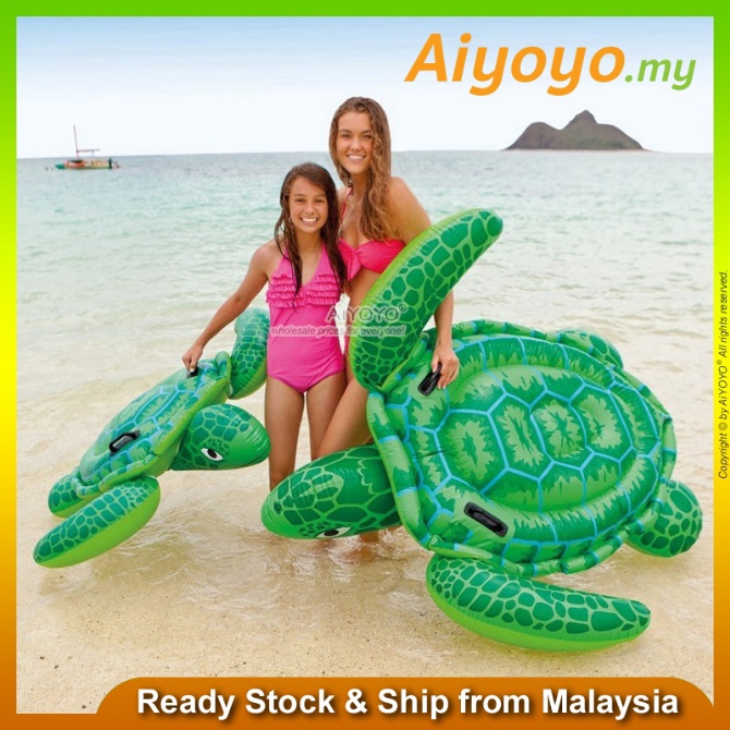 INTEX Inflatable Lil Sea Turtle Ride On Pool Float Swimming Pool Baby ...