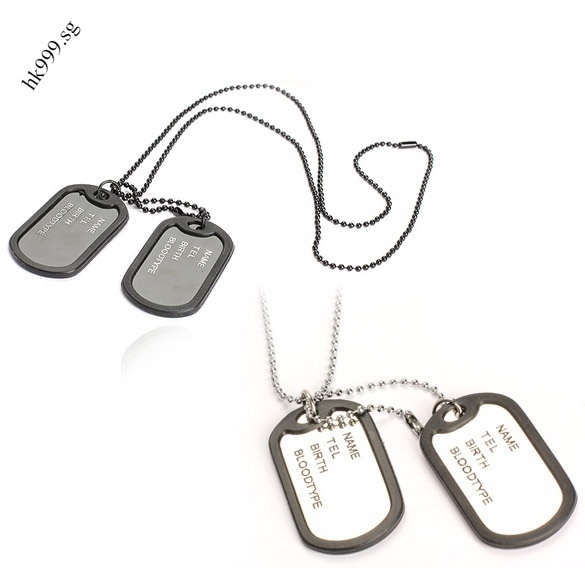 Stainless Steel The Dog Tag Military Set of 2 Personalised