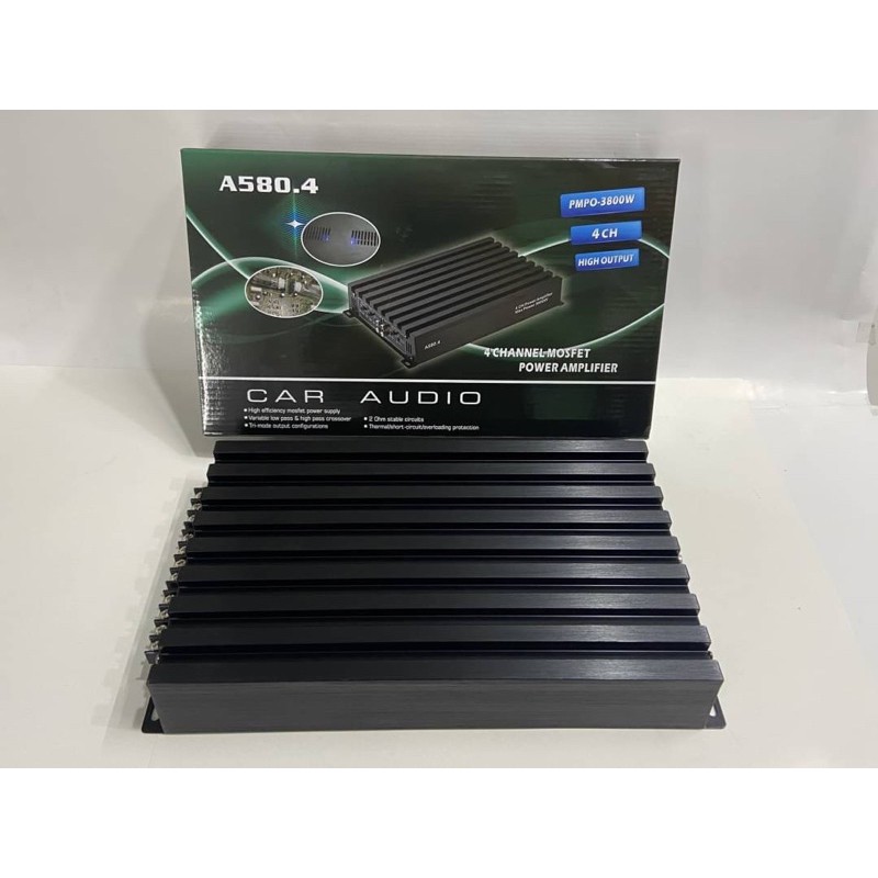 Car Tube AMP 4 channel POWER Amplifier Model A580.4 4CH 3800 Watts ...