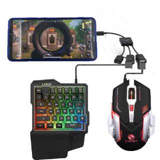 T1 Wired One Handed Gaming Keyboard Mouse Combo Ergonomic Multicolor  Backlight One-Handed Game Keyboard Mouse Set For PC