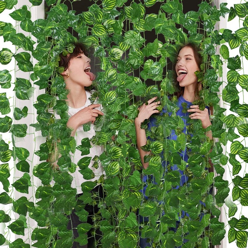 Artificial Plants Home Decoration Green Silk Hanging Vine Fake Leaf Ivy Diy Used For Wedding Party Room Garden