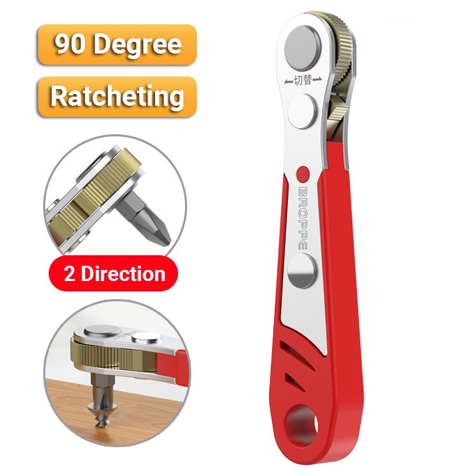 Right Angle Ratcheting Reversible Close Quarters Screwdriver,