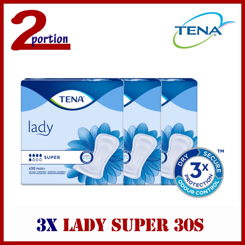 BUNDLE OF 3] 3 x TENA Lady Super 30s
