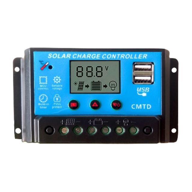 Tumo-Int 20 Amp PWM Smart Solar Controller, 12/24V Input with LCD ...