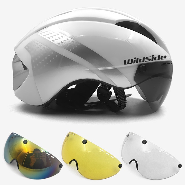 Aero helmet tt time trial cycling helmet for men women goggles race road  bike helmet with lens Casco Ciclismo bicycle equipment bicycle parts |  Shopee Singapore