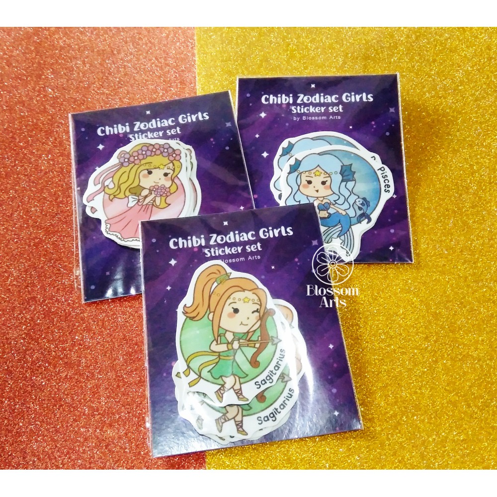 BLOSSOM ARTS Chibi Zodiac Sticker Pack / Constellation Stickers ...
