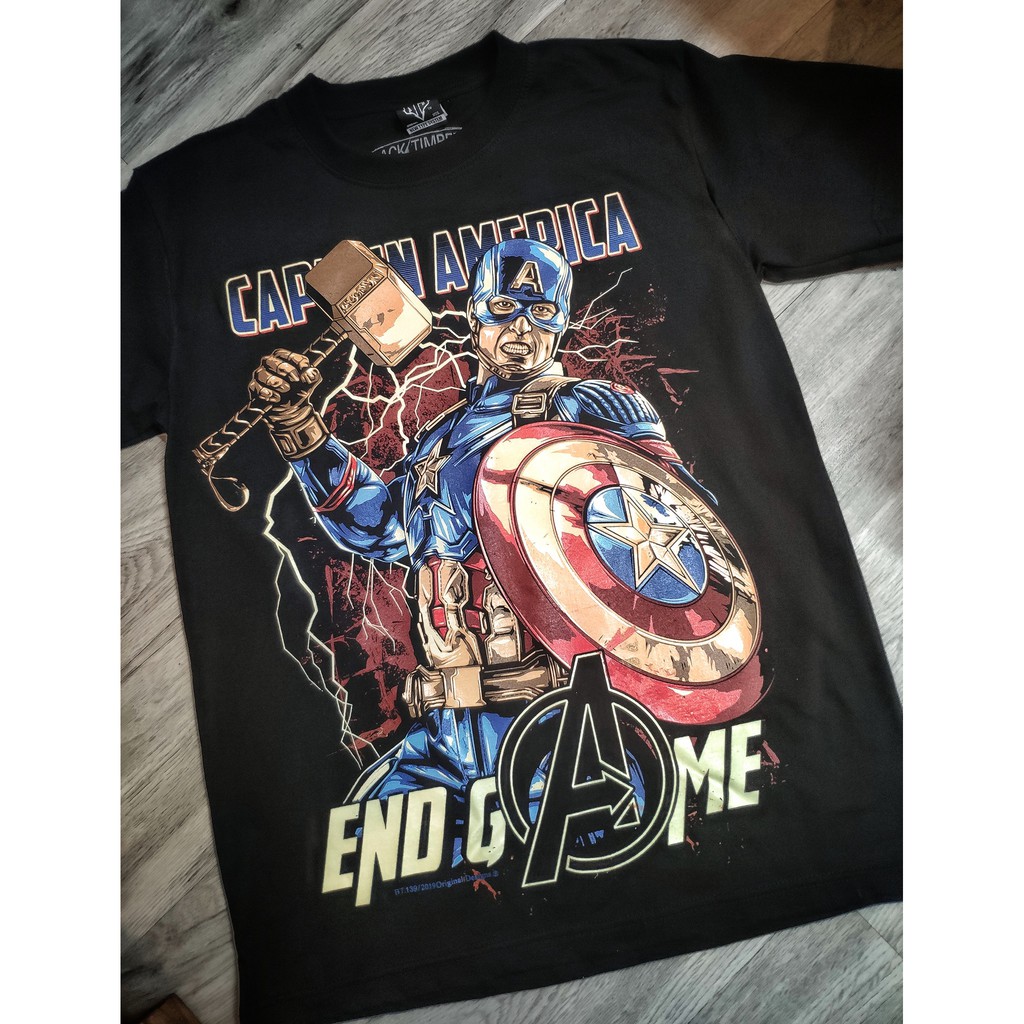 BT139 CAPTAIN AMERICA Original Black Timber T Shirt Shopee Singapore