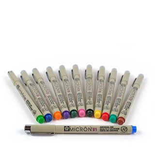 Sakura Pigma Micron Pigment Fineliner Pens 0.3/0.5mm/graphic  0.1/0.5mm/brush Black Ink Blister Pack of 6 