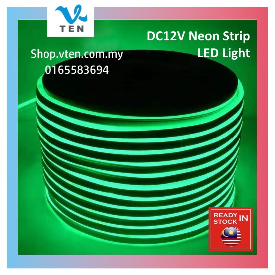 DC12V 8x16mm Flexible DC12V Neon LED Strip Green 1m 2m 3m 4m 5m Decor ...