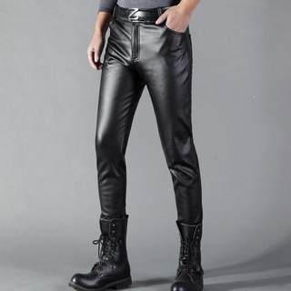  Men's Latex Leather Pants Oil Shiny PU Leggings Skinny