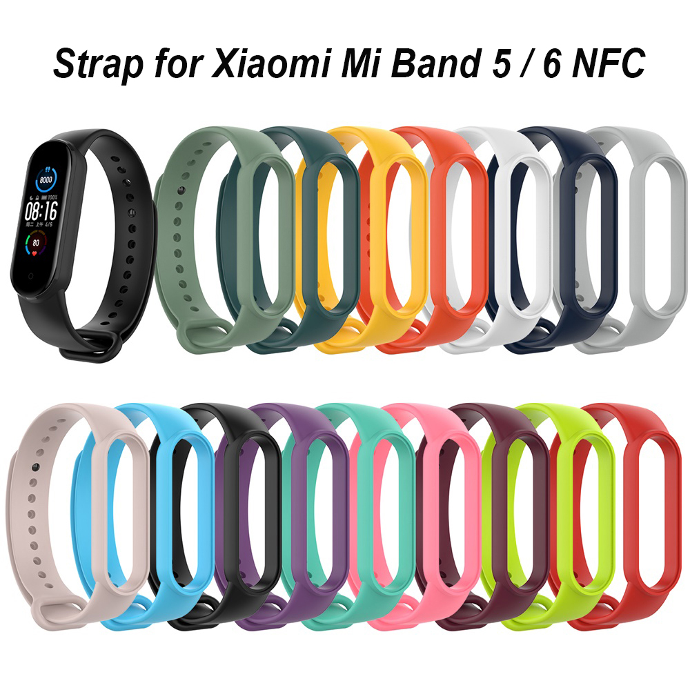 Yismart Silicone Wrist Strap For Xiaomi Mi Band 5 6 NFC Bracelet Replacement Watch Band Soft