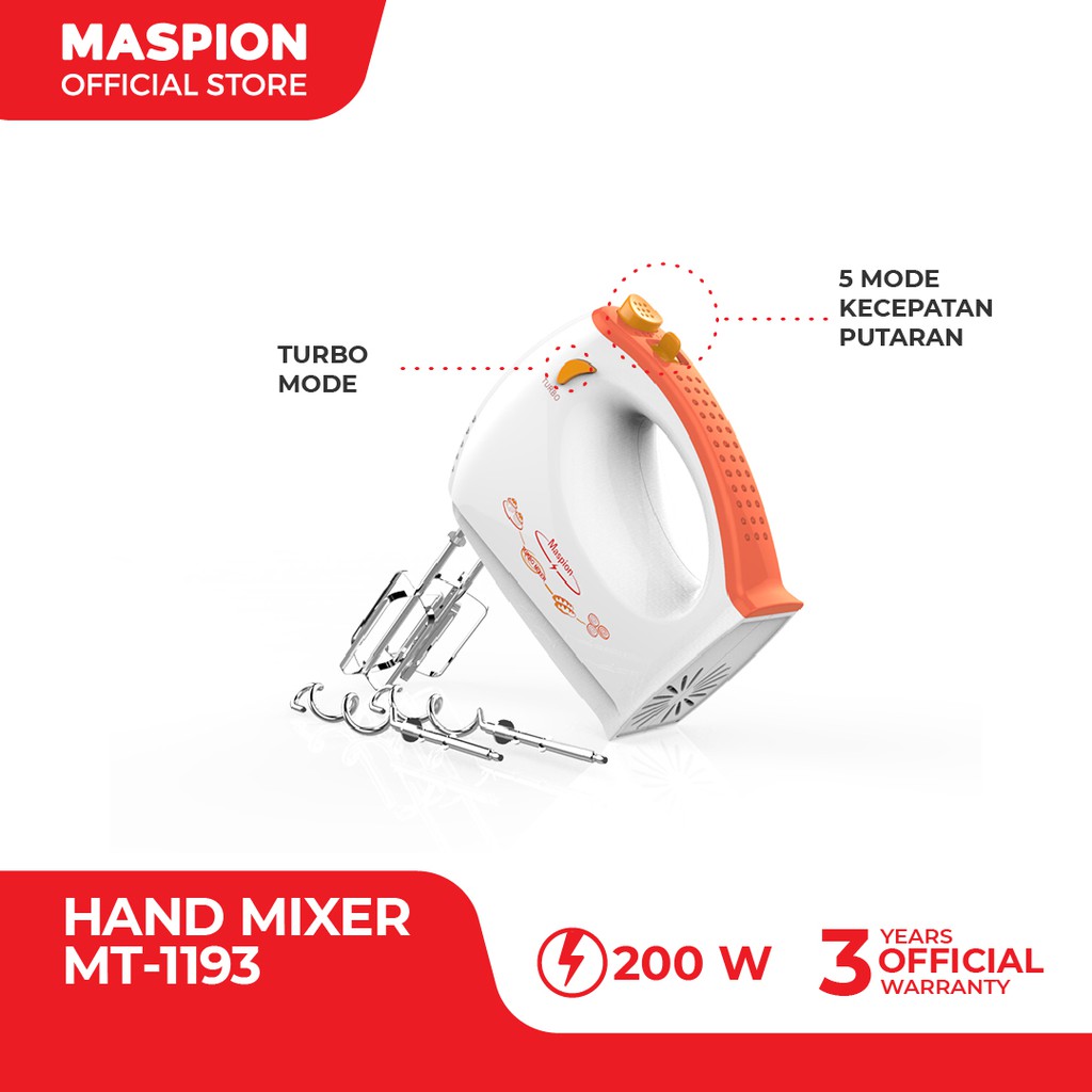Maspion Electric Hand Mixer Pencampur Elektrik MT-1193 - Gambar 4
