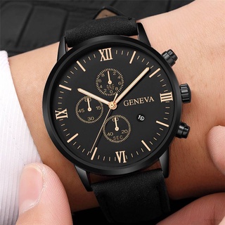 Geneva deals leather watch