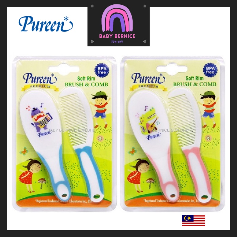 Pureen - Soft Rim Printed Hair Brush & Comb (BCOM) | Shopee Singapore