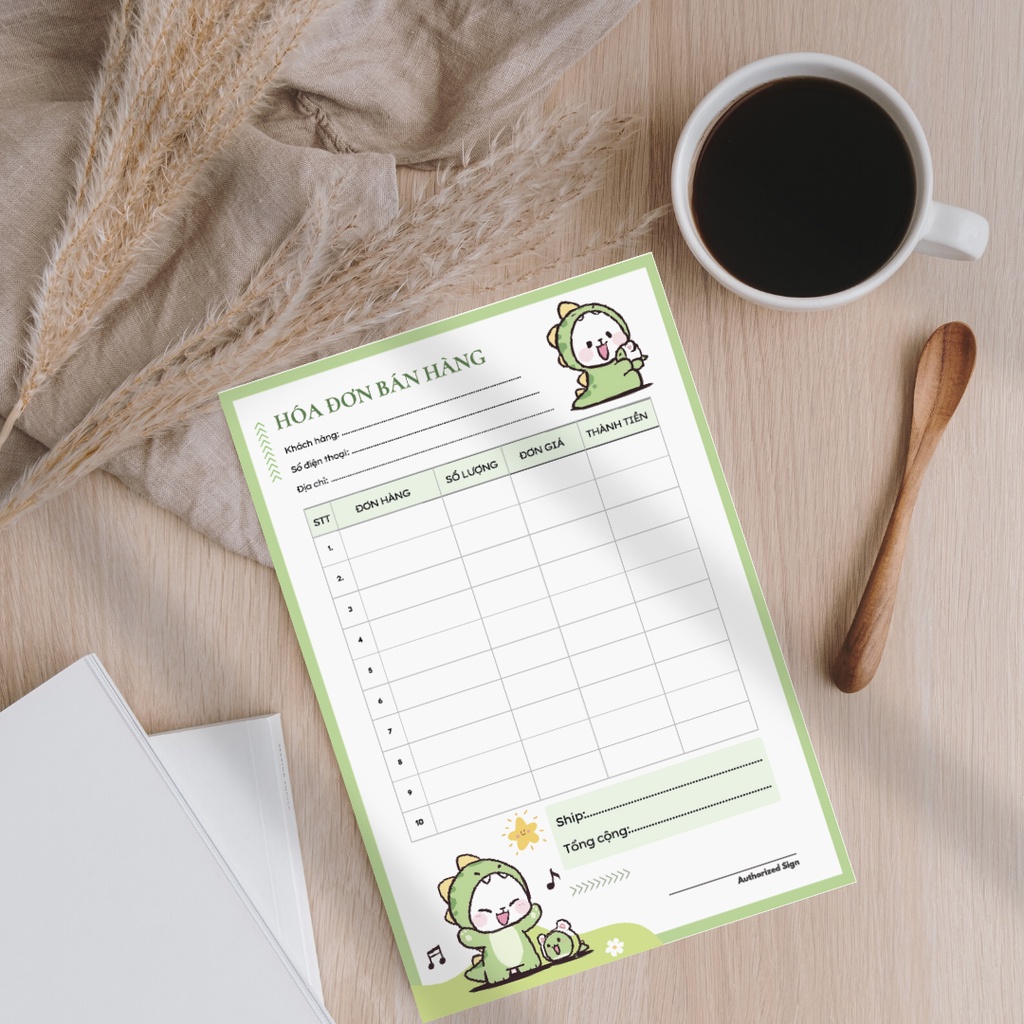 Book of 50 sheets, sales invoices, retail invoices for extremely cute ...