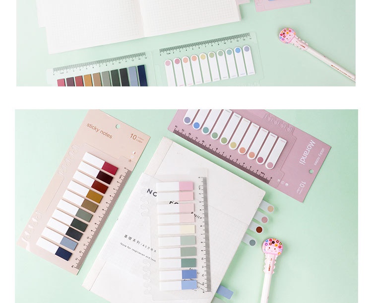 Sticky Index Tabs Morandi Sticky Tabs,Writable Page Notes with Ruler ...