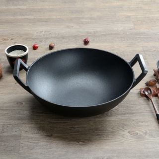 Cast Iron Double Ears with Small Pan Pan Along The Flat Bottom Iron Griddle  32CM - AliExpress