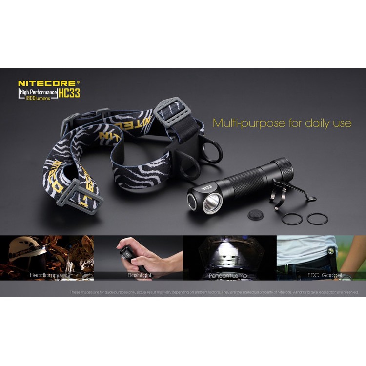 NITECORE HC33 Portable Headlamp CREE XHP35 HD max 1800 lumen beam throw